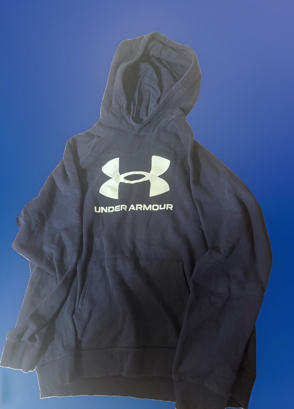 Under Armour Midnight Navy Men's Rival Fleece Big Logo Hoodie LG Large